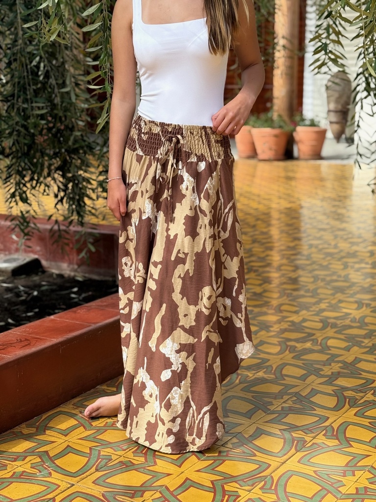 Falda Samira Marron con Beige