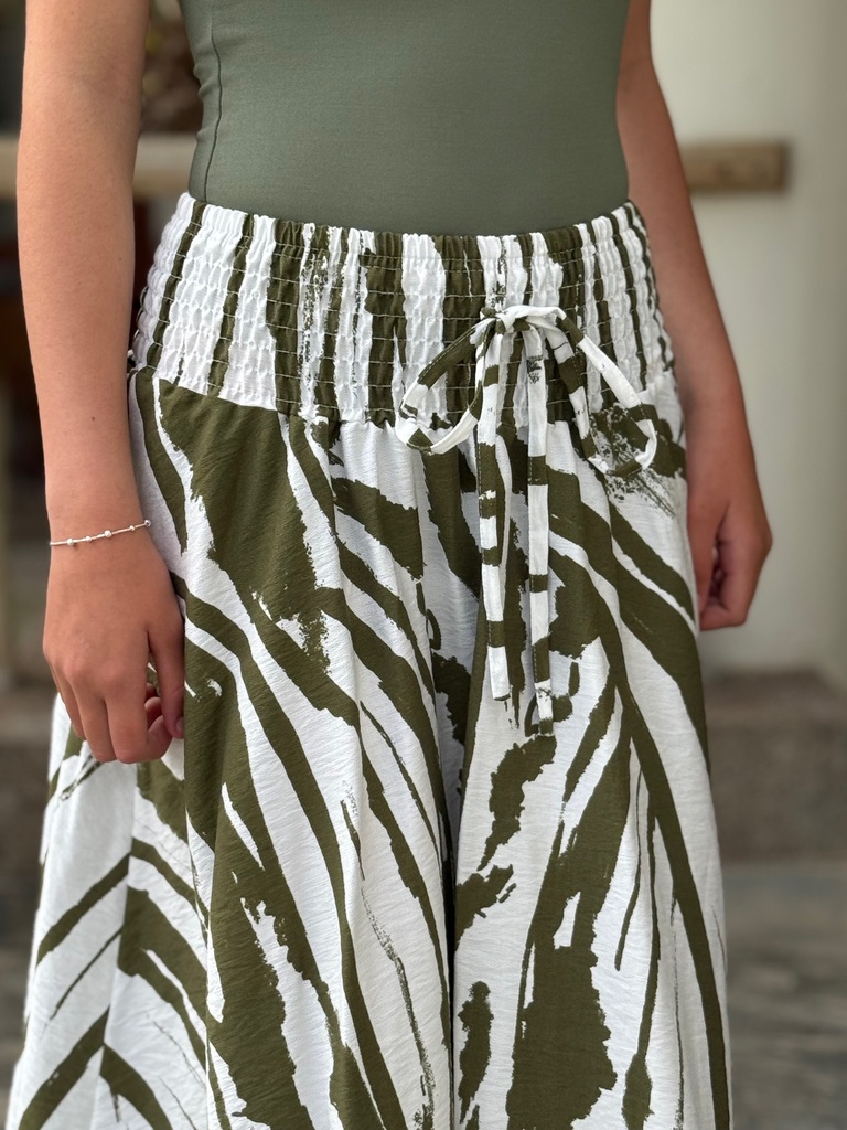 Falda Samira Verde con Blanco