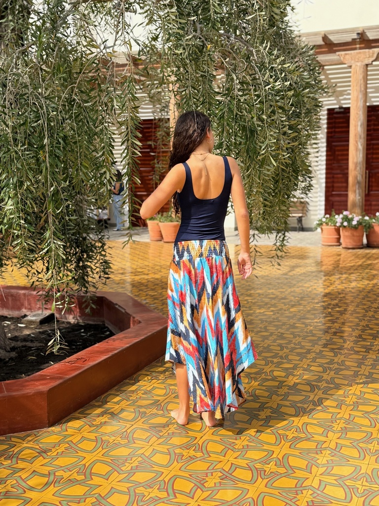Falda Samira Zig Zag Azul