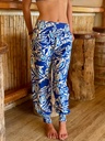 Pantalón Bombacho Hojas Azul y Turquesa