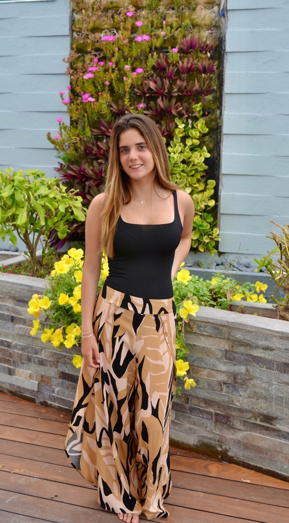 Palazzo Boho Negro con Camel