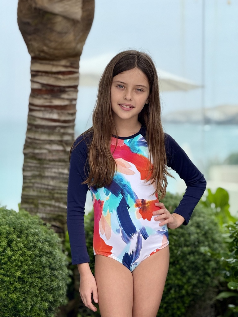 Ropa de Baño Romina Navy Watercolor