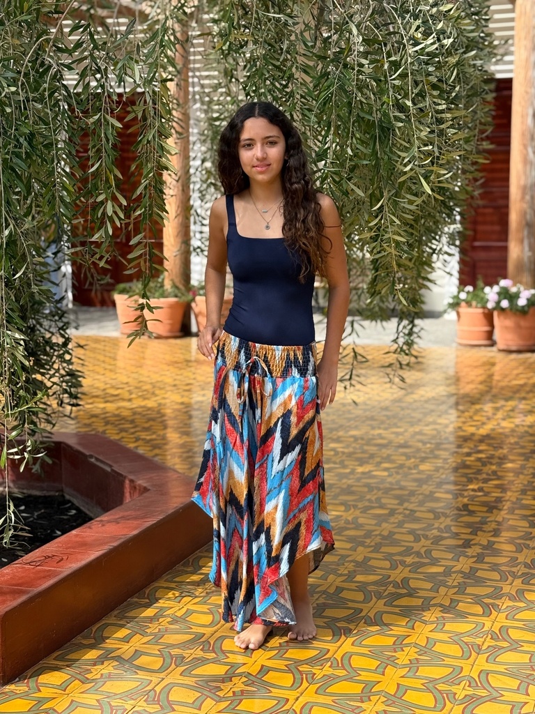 Falda Samira Zig Zag Azul