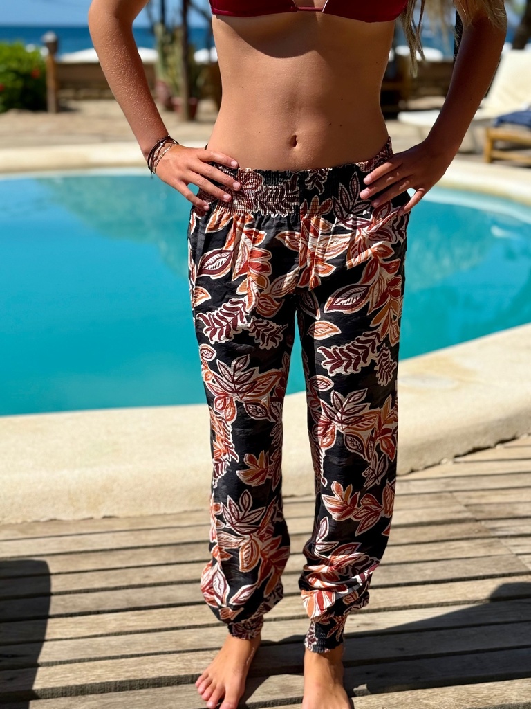 Pantalón Bombacho Plomo Hojas Tierra