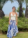 Falda Samira Azulino con Blanco
